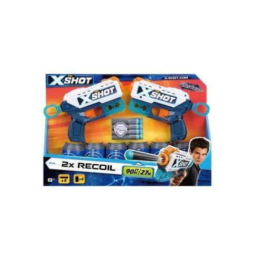 X-Shot Recoil Dvostruko pakiranje bacača pjenastih strelica sa metama i strelicama