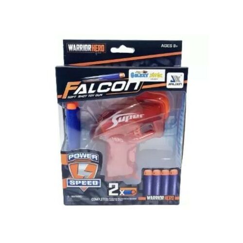 Igračka pištolj Warrior Hero Falcon Soft Shot, mini blaster sa strelicama od pjene, dob 8+