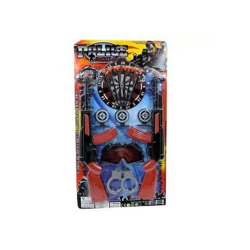 Komplet policijske igračke s pištoljima, lisicama i metom za pikado