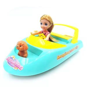 Motorcsónak játékszett babával és kutya figurával - Manyuk Toys