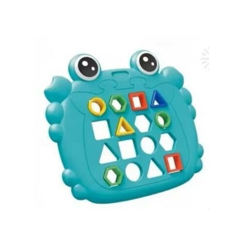 Jucărie de sortat forme crab pentru copii mici, puzzle educativ cu forme colorate