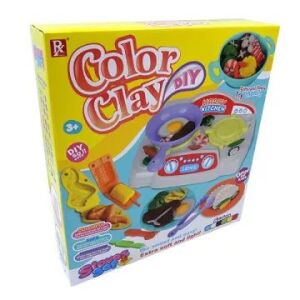 Color Clay DIY Kuhinjski set za igru s pločom za kuhanje i glinom za modeliranje - Manyuk Toys