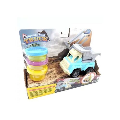 Gyurmaszett játék munkagéppel - többféle, színes gyurma teherautó játékszett munkagéppel