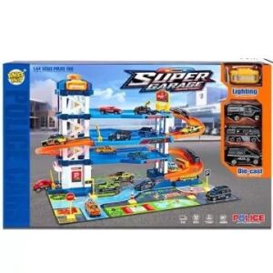 Полицейски паркинг комплект играчка с 4 етажа - 64 части 122927193 - OEM