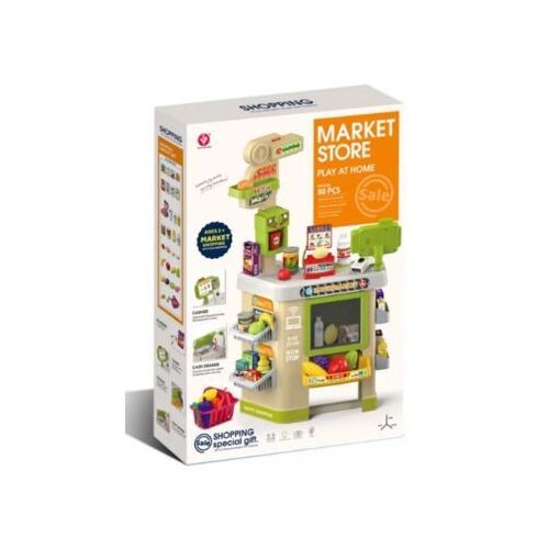 Szupermarket játékszett, 67 db-os - zöld, 87 cm 122927199