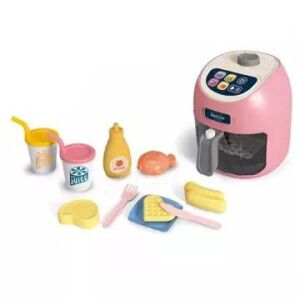 Air fryer játékszett hang- és fényhatásokkal, rózsaszín játék air fryer kiegészítőkkel - Manyuk Toys