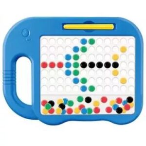 Prim-plan cu tabla de desen magnetică elefant albastru cu mărgele colorate - Balansoare pentru copii și Jocuri si jucarii educative