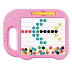 Różowa Magnetyczna Tablica Układanka Słoń dla Dzieci - Interaktywna gra dla dzieci, LEGO DUPLO, Indiański namiot, Gra rozwojowa dla małych dzieci, Interaktywny pluszak i Plusz