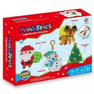 Set de făcut brelocuri de Crăciun Magic Beads - Moș Crăciun, om de zăpadă, ren, brad - Perle, mărgele