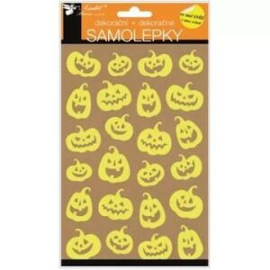 Sötétben világító sütőtök mintás matrica - 14 x 25 cm