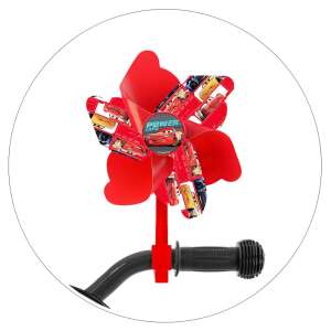 Disney Cars wind spinner attached to a bike handlebar - Outdoor Skill Game