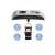 Digital luggage scale, portable, lightweight, easy to use, measures up to 50kg, with strap, black and silver, showing features