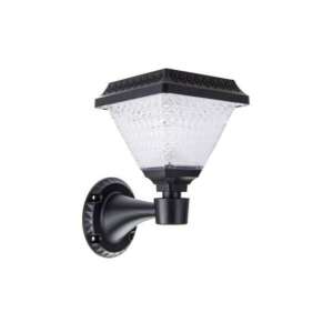 Black solar powered wall lamp with square solar panel and clear glass shade - Nonbrand Solar lantern