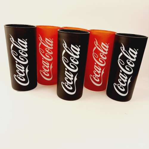 Coca-cola fekete-piros színű üveg pohár készlet