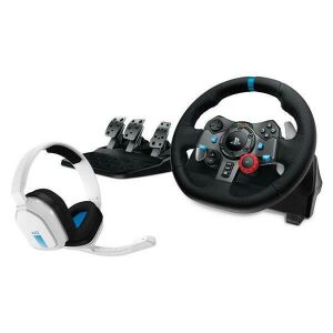 LOGITECH Játékvezérlő - G29 Driving Force Racing Kormány PS3/PS4/PS5/PC + Astro A10 Gaming headset, fehér