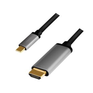 Cablu USB LogLink USB-C - HDMI 1.8 m Negru/Argintiu (CUA0101) 114533389 - Cabluri și adaptoare USB