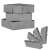 Springos 4-piece drawer organizer set, gray, folded and unfolded