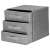 Springos gray 3-drawer organizer with partially open drawers