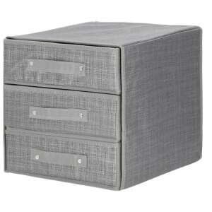 4 Piece Linen Storage Box Set, Drawer Organiser, Grey
