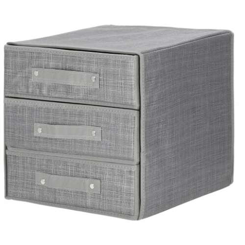 Springos gray 3-drawer organizer for closet storage