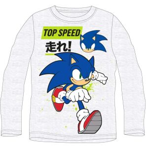 Detské tričko s dlhým rukávom Sonic the Hedgehog, sivé - Sonic