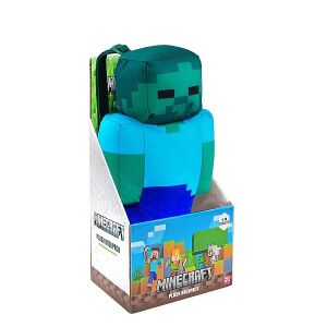 Minecraft Zombi Plüss Hátizsák, 30 cm, zöld és kék, gyerekeknek - PMI