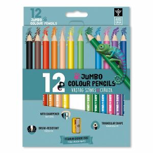 Ars Una Jumbo háromszögletű színes ceruza hegyezővel - 12 db-os 114537328 - Ars Una