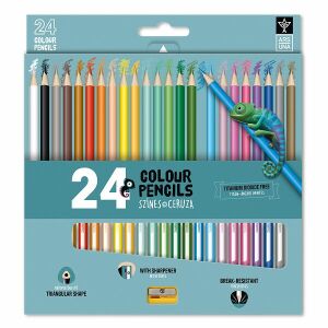 Ars Una háromszögletű színes ceruza hegyezővel - 24 db-os 114537330 - Ars Una