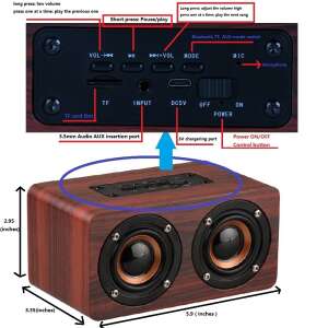 Vintage Bluetooth Speaker with built-in microphone, wooden design, ZMR-FH-8 - Nonbrand Bluetooth Speaker