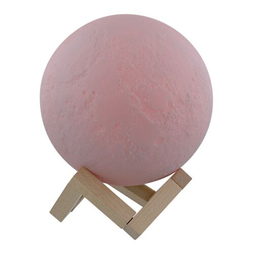 TNB HPMOON Bluetooth speaker with moon-shaped lamp, pink, with wooden stand