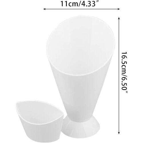 Hasábburgonya tál mártással, műanyag, fehér, 9,7x9,7x16,6 cm