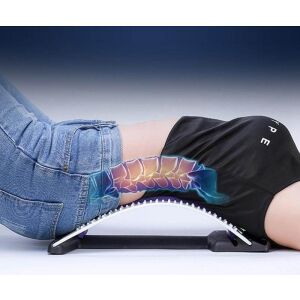 Nő hátfeszítővel fekve a padlón, testtartásjavítás, hátfájás enyhítés, gerinc illusztráció - Derék- & Háttámasz