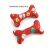 Karácsonyi csont alakú kutyajáték, csipogó, plüss, piros, vegyes minták