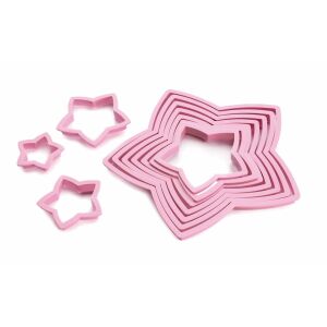 Zestaw 10 foremek do ciastek Ibili, plastikowych, 4-20 cm, różowych 114550022 - Plamienie ciastem