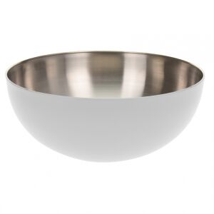 Bol servire/mixare Excellent Houseware, otel inoxidabil, 24x10 cm, 2.5 l, alb 114550051 - Boluri de amestecare