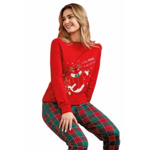 Dámske pyžamo s vianočnou tematikou GP6096 Red S-M INTL 114550430 - Dámske oblečenie