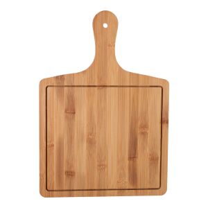 Großes quadratisches Bambus-Servierbrett mit Griff, perfekt zum Servieren von Pizza, Käse oder anderen Vorspeisen - Schneidebretter
