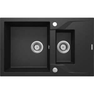 Deante ZQN_G513 granite kitchen sink, black, double bowl - Kitchen Sink