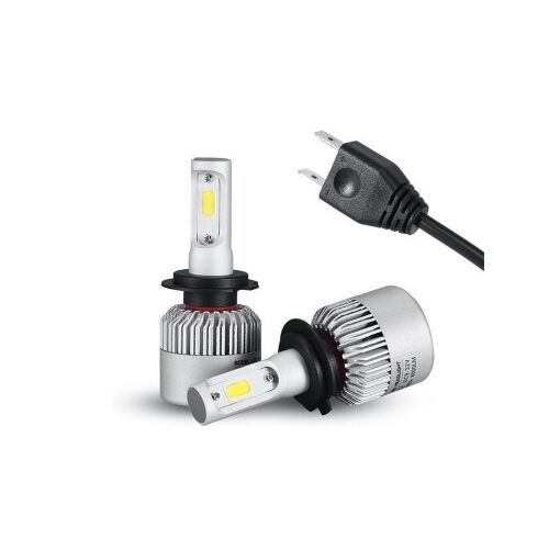 Két H7 LED fényszóró izzó fekete csatlakozóval