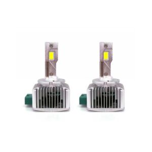 Két D3S LED fényszóró izzó, az izzók elülső nézetét mutatja - Fényszóró