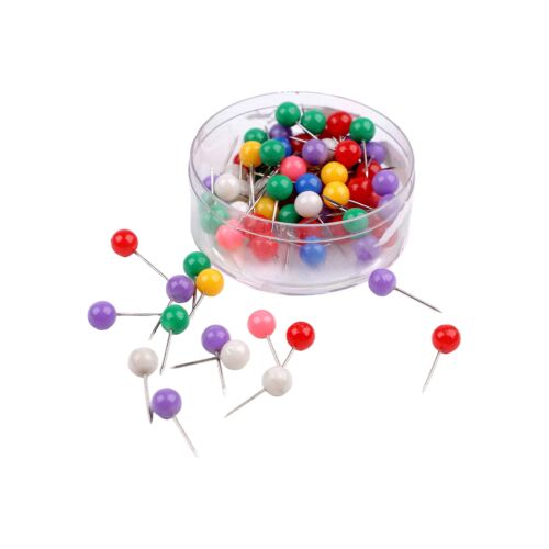 80 rozsdamentes acél csapból álló készlet Chrysalis műanyag fejjel, 17 mm hosszú, Multicolor