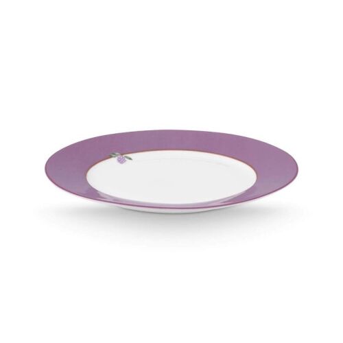 Lily & Lotus Uni Lila porcelántál 23 cm, ferde nézet