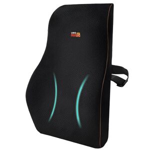 Perna lombara completa pentru scaun de birou sau masina, Linomag®, Spuma cu memorie, Negru, 44 x 37 x 12cm