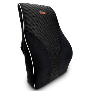 Perna lombara completa Linomag, Suport lombar pentru scaun de birou sau masina, Spuma cu memorie, Negru, 44 x 40 x 13cm