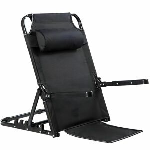 Linomag® 7-stufiges, zusammenklappbares, verstellbares Rückenstützkissen, Armlehnen, ergonomisches Kissen, zum Entspannen, Erholen, Lesen oder Strand, tragbar, leicht zu verstauen, mattschwar