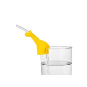 Zestaw 2 silikonowych słomek Nuby wielokrotnego użytku, ze wspornikiem w kształcie zwierzątek, zielono-żółty, 1 rok+ 136121645 - Przygotowywanie koktajli