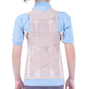 Gorset piersiowo-lędźwiowo-krzyżowy dla dzieci, Triamed Tls 01 Junior, SRT128, Beżowy, 2 114555541 - Pasek poprawiający przyczepność