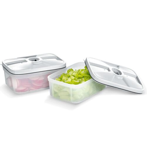 2 db vákuumos élelmiszerdoboz készlet Severin ZB 3620, 750 ml, BPA mentes, FoodSave, átlátszó/fehér