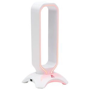 G-Lab K-STAND-RADON-W white headphone stand with RGB lighting - Gaming