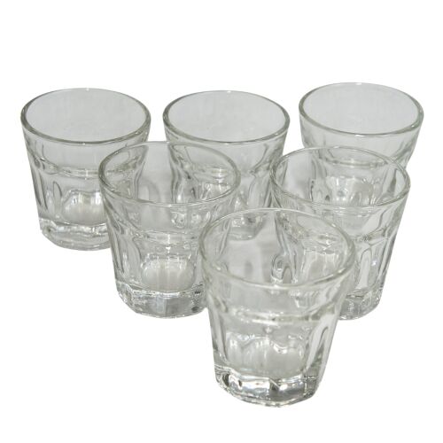 6 db-os átlátszó üvegből álló sörétes pohár készlet- 55 ml 114567279